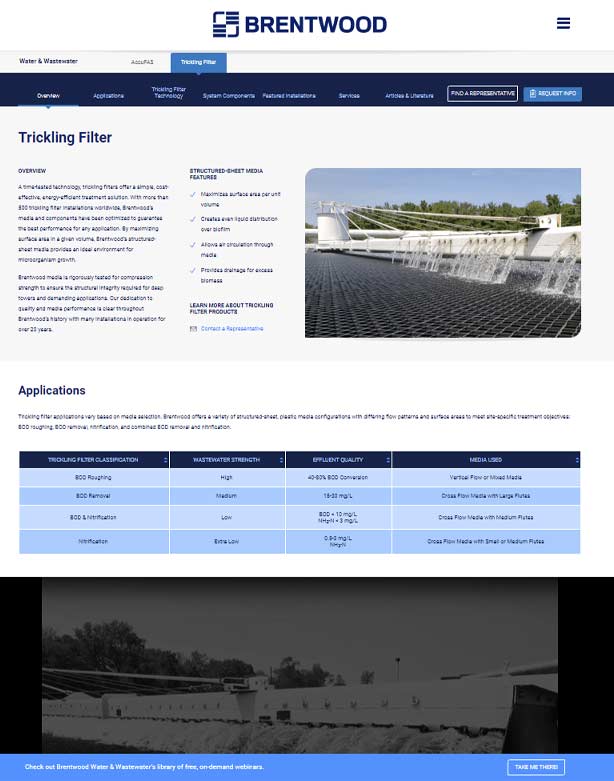 Evolution of Trickling Filter Media Webpage