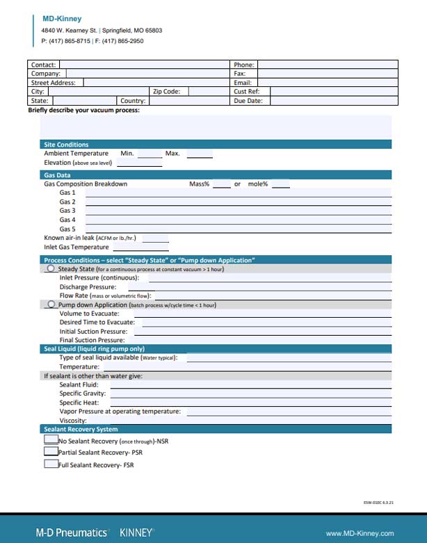 Vacuum Pump Sizing Document