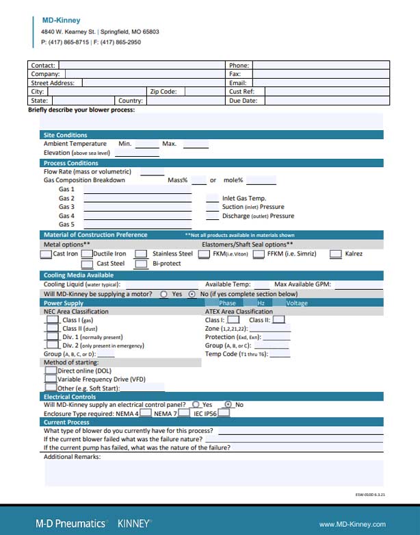 Blower Sizing Document