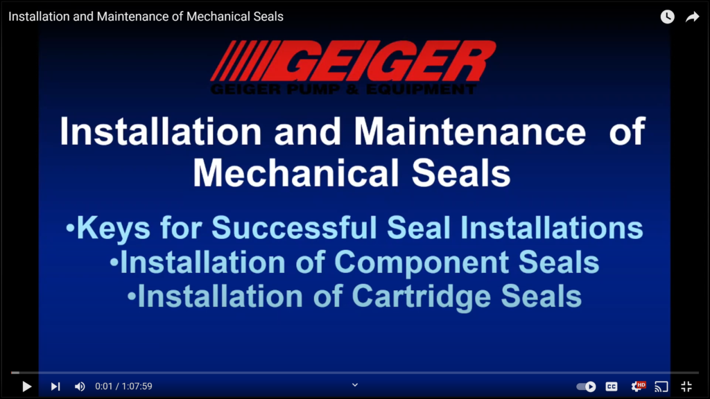 Mechanical Seals Installation and Maintenance Video