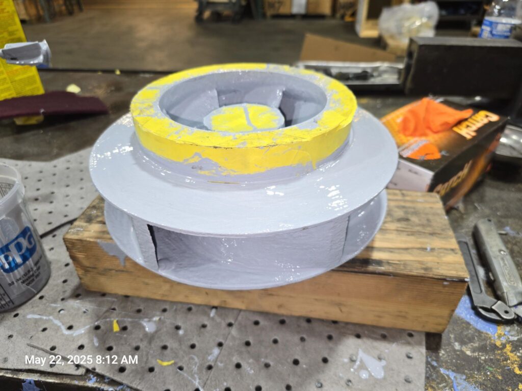 impeller with Belzona 1341 Supermetalglide